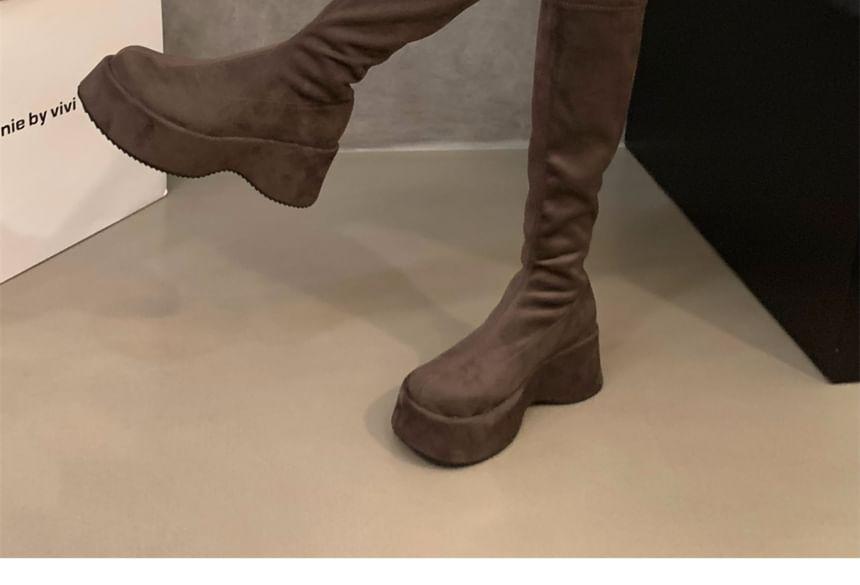 Platform Plain Tall Boots Product Image