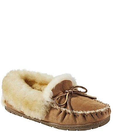 L.L.Bean Wicked Good Shearling Moccasin Slippers Product Image