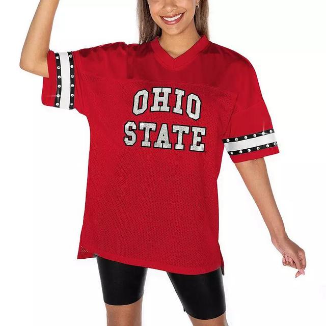 Womens Gameday Couture Scarlet Ohio State Buckeyes Until Kickoff Rhinestone Fashion T-Shirt Product Image