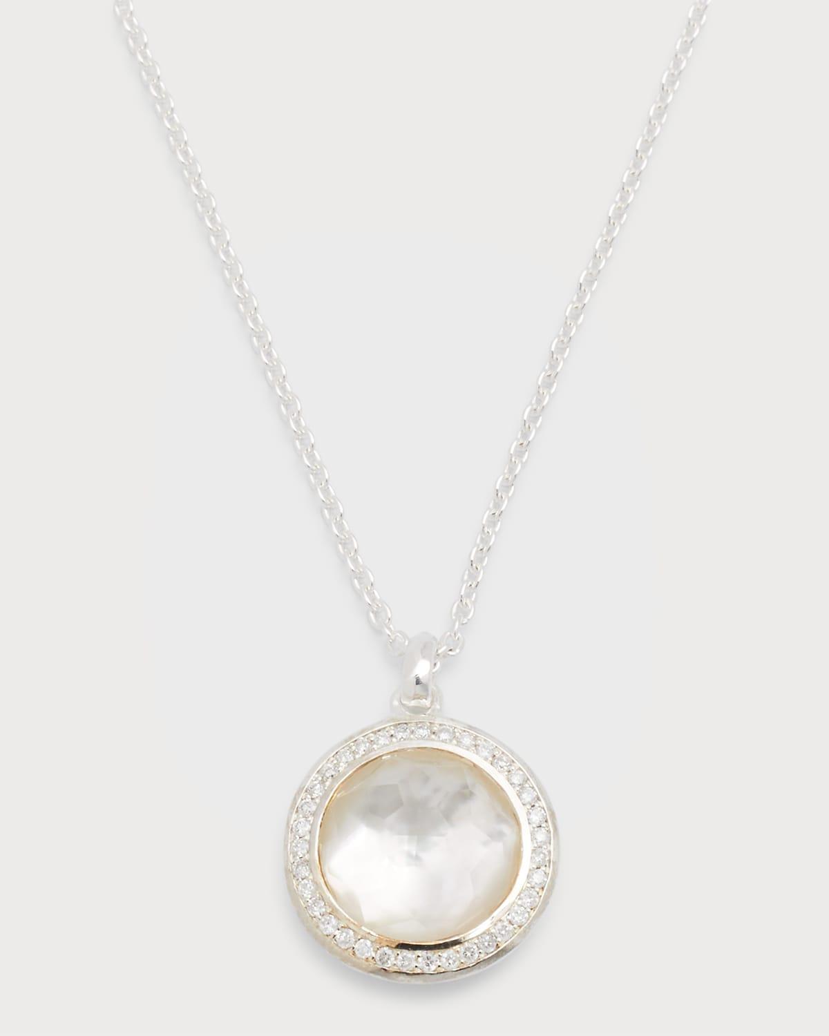 Ippolita Mini Pendant Necklace in Sterling Silver with Diamonds - MOTHER OF PEARL Product Image