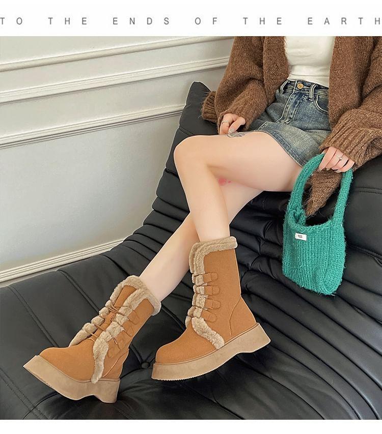 Platform Fleece Lined Mid Calf Boots product image