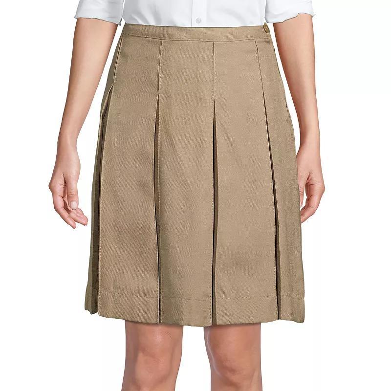 Womens Lands End School Uniform Box Pleat Skirt Classic Blue product image