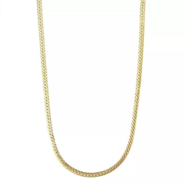 Jordan Blue 10k Gold 3.9 mm Tight Herringbone Chain Necklace, Womens Yellow Product Image