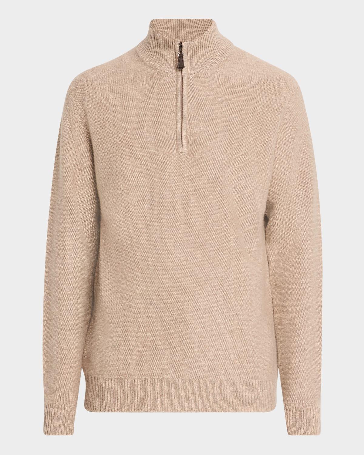 Men's Marled Cashmere Quarter-Zip Sweater Product Image