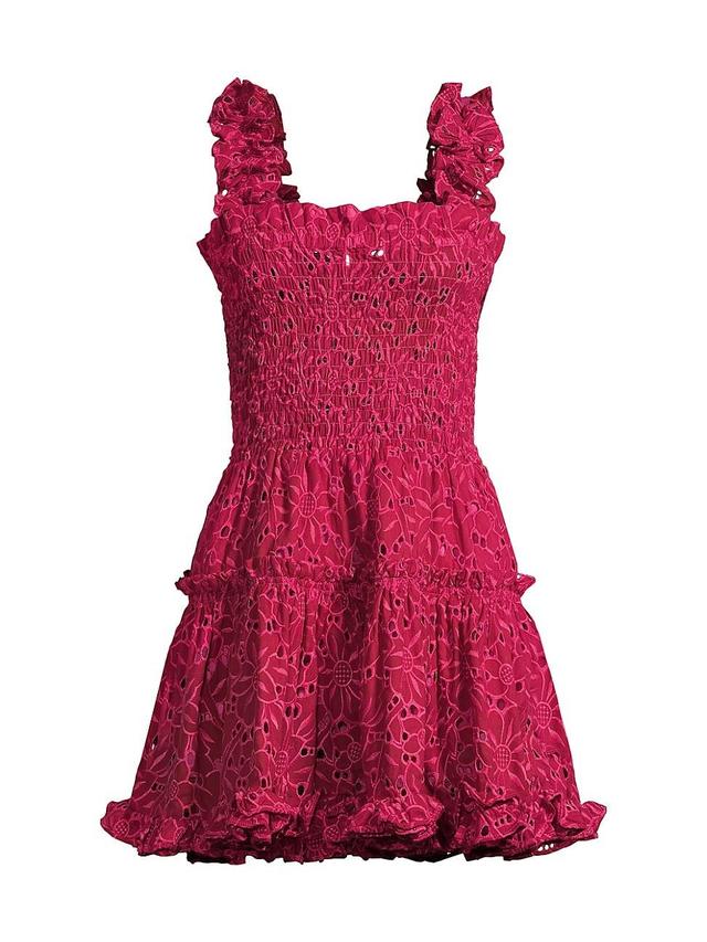 Womens Eternus Eva Smocked Eyelet Minidress Product Image