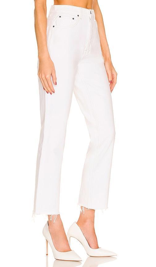 GRLFRND Cassidy Mid Rise Straight in White Product Image