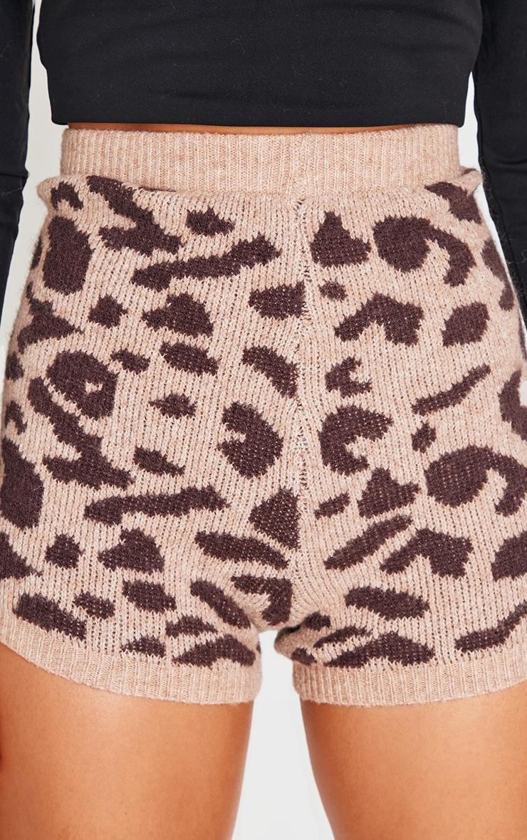 Leopard Soft Knit Mini Hot Pants Product Image