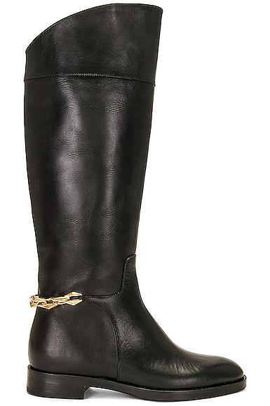 Nell Leather Chain Tall Riding Boots Product Image