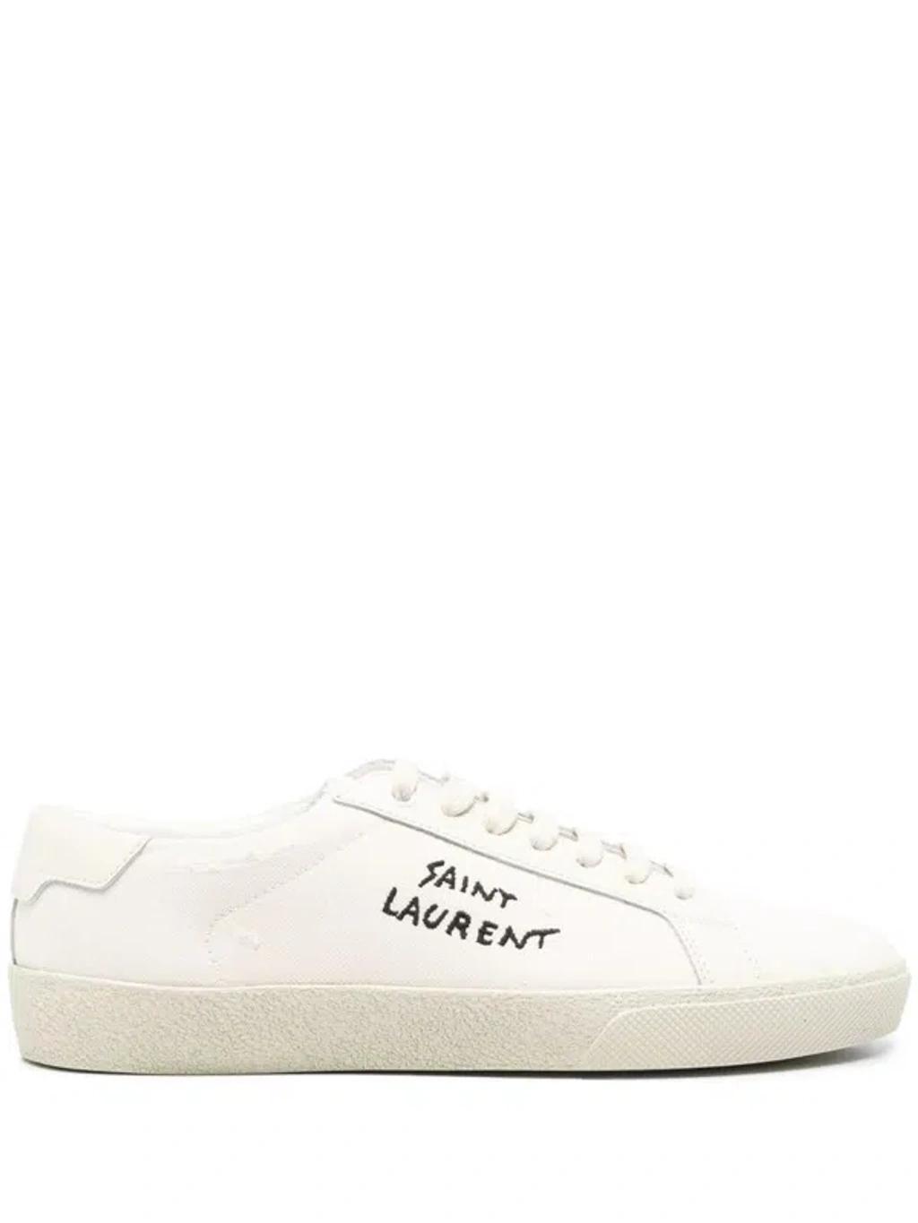 SAINT LAURENT Women's Court Sl/06 Canvas Sneakers In White Product Image