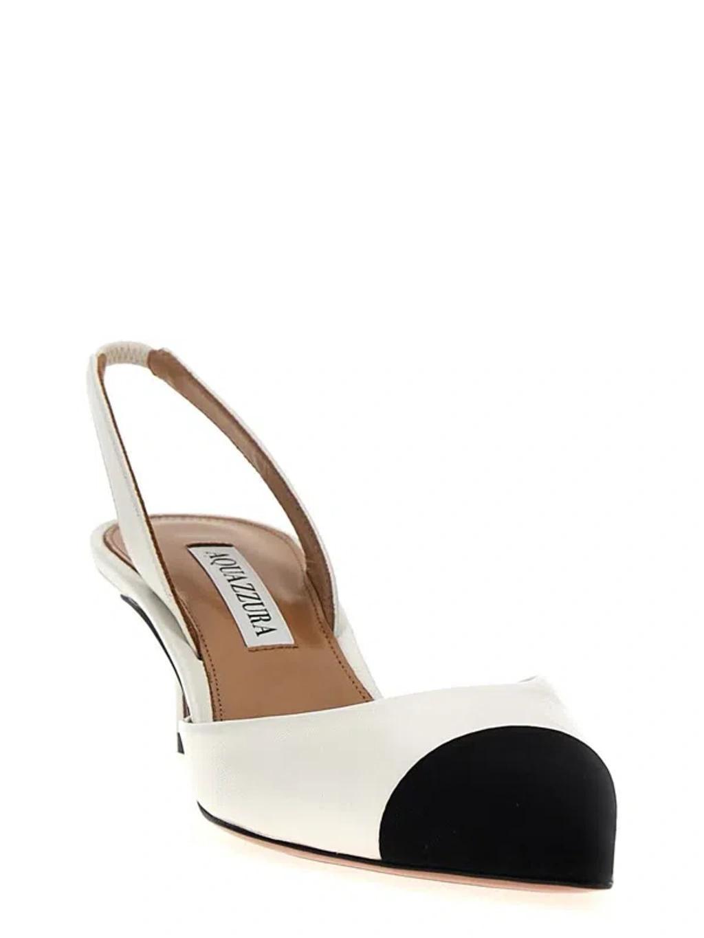 AQUAZZURA Milanese Sling 50 Pump In White Product Image