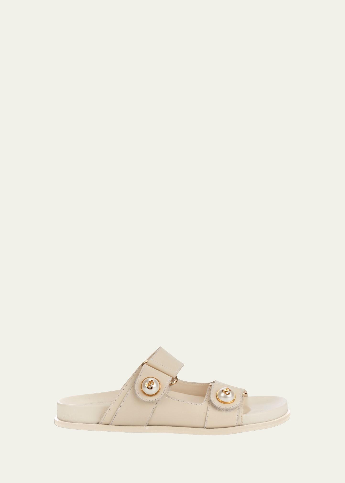 Fayence Pearly-Button Slide Sandals Product Image