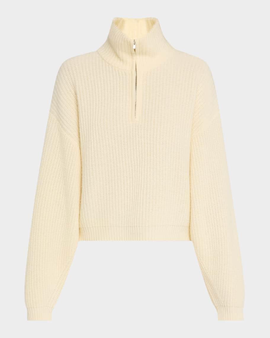 Millie Ribbed Stand-Collar Cashmere Pullover product image