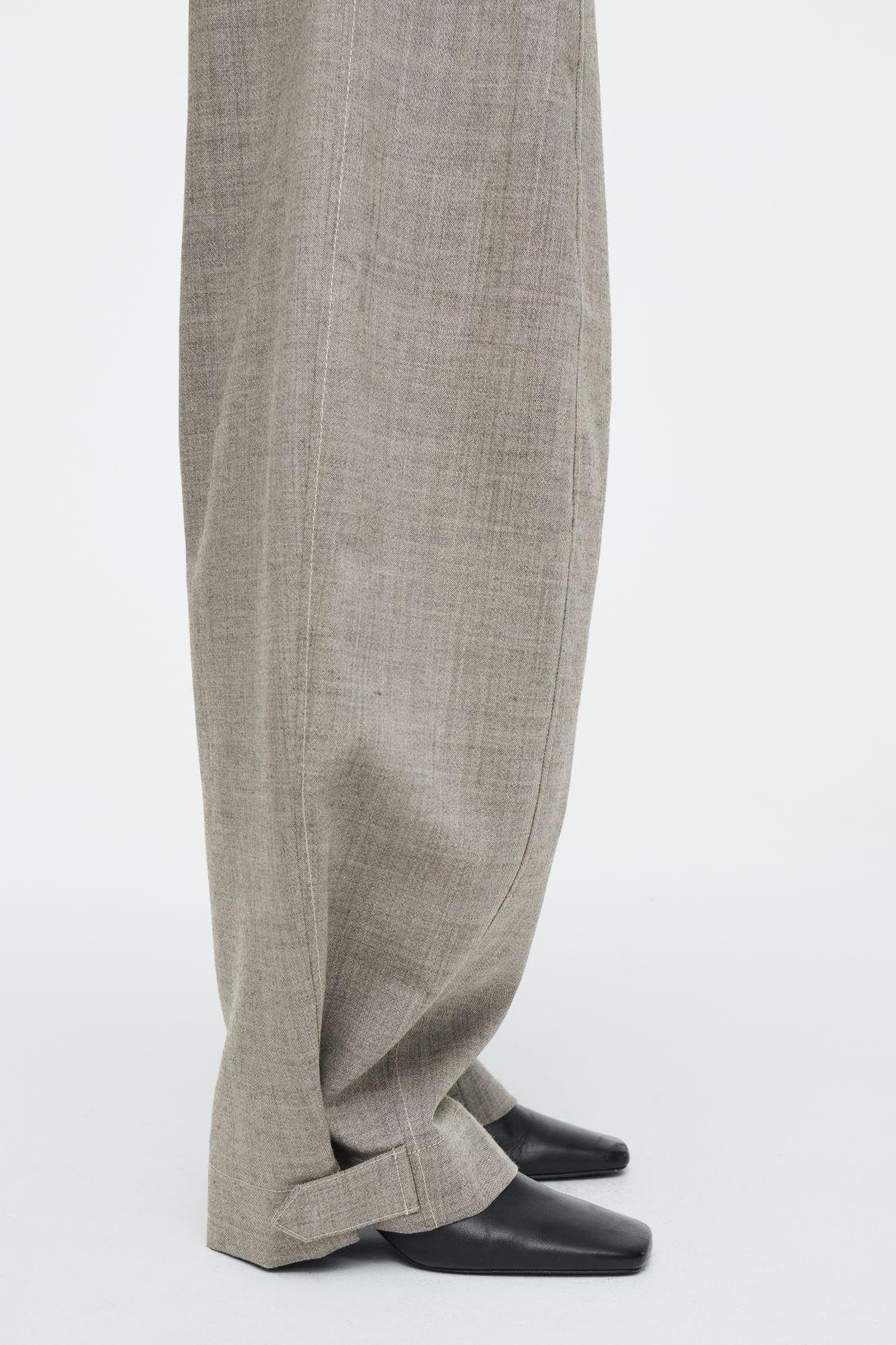 WOOL BARREL-LEG UTILITY TROUSERS Product Image