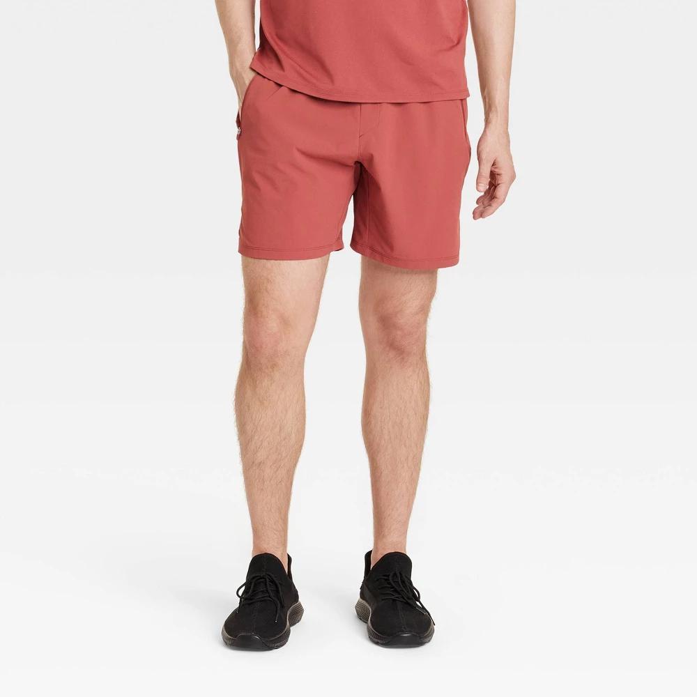 Mens Stretch Woven Shorts 7 - All In Motion Red L Product Image