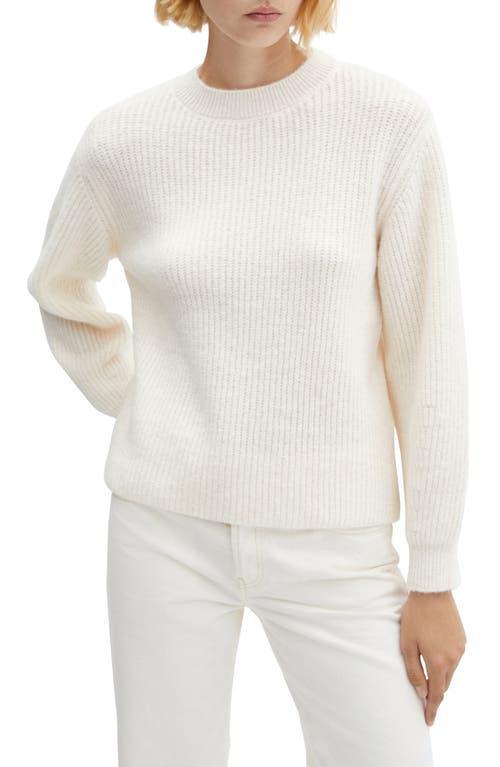 MANGO - Round-neck knitted sweater ecruWomen Product Image