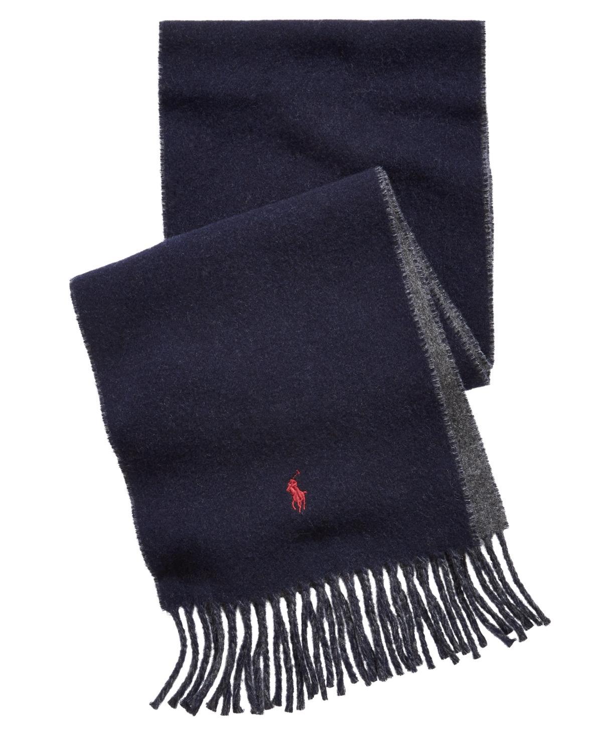 Polo Ralph Lauren Mens Classic 2-In-1 Reversible Scarf - Navy Product Image