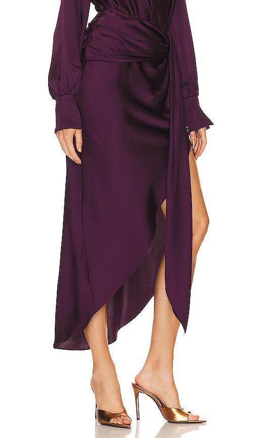 SIMKHAI Elisabetta Draped Midi Skirt Size 0, 2. Product Image