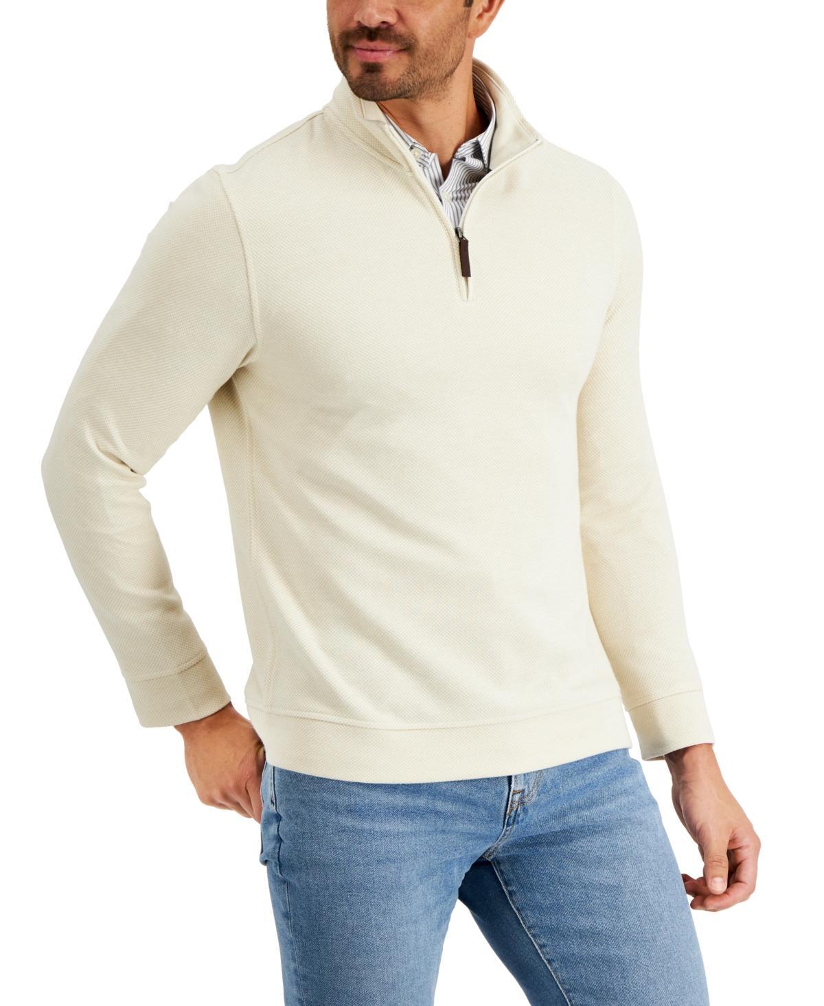 Club Room Mens Birdseye Quarter-Zip Pullover, Created for Macys Product Image