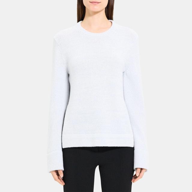 Wool-Cashmere Bouclé Slit Crewneck Sweater | Theory Outlet Product Image