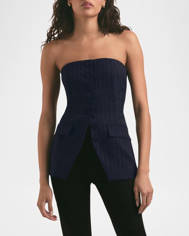 The Phoebe Pinstripe Bustier Top Product Image