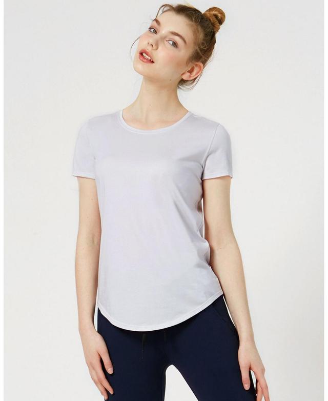 Rebody Essentials Scooped Short Sleeve Top For Women Product Image