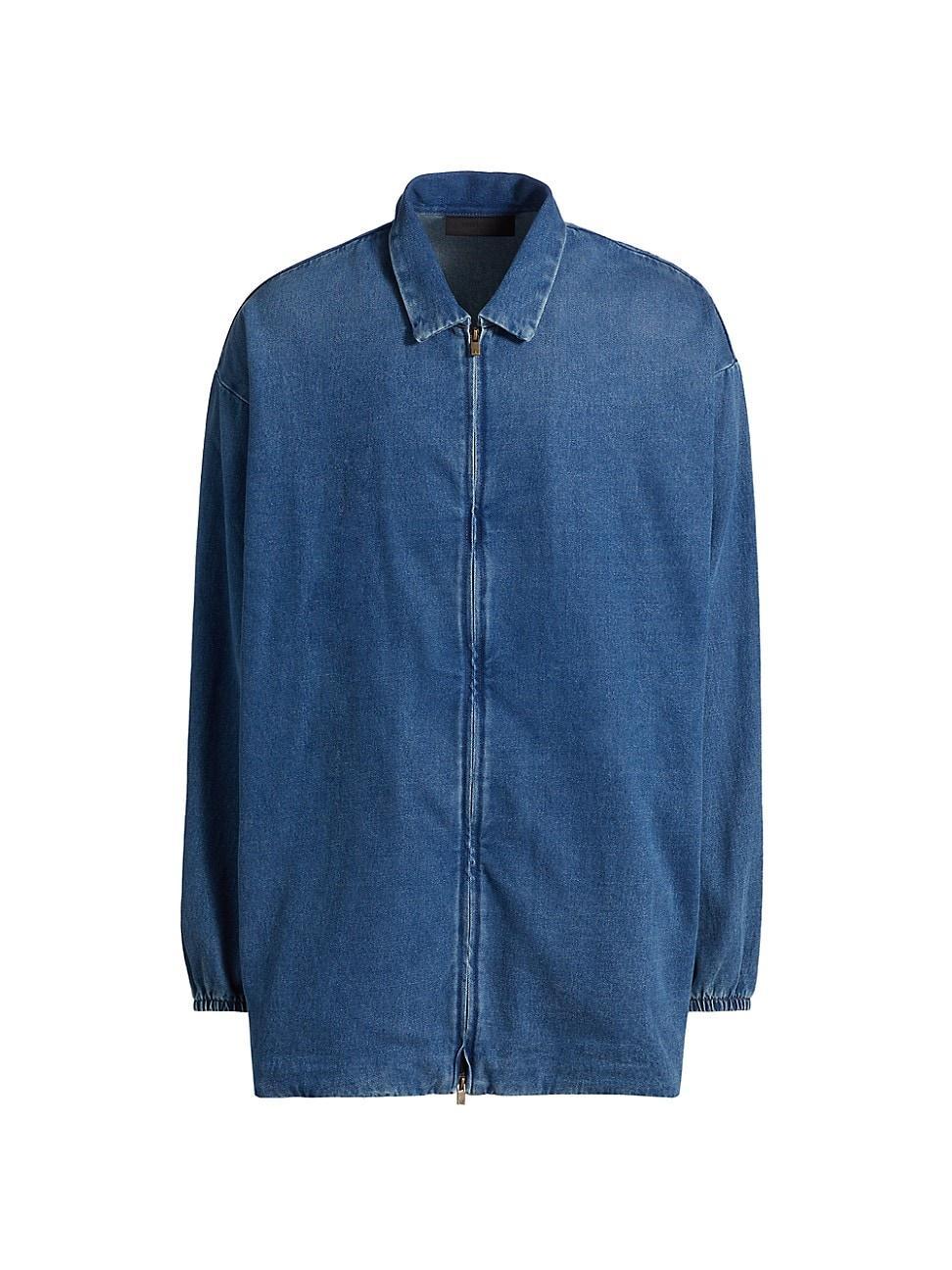 Mens Logo Patch Denim Overshirt Product Image