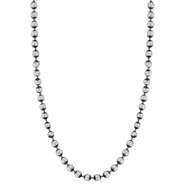 Milanesi And Co Mens Sterling Silver Oxidized Ball Chain Necklace, 20 Product Image