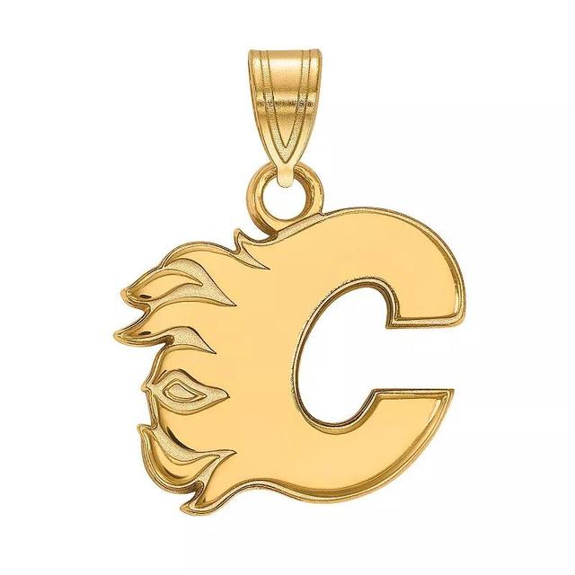 LogoArt Calgary Flames 14k Gold Small Pendant, Womens 14k White Gold Product Image