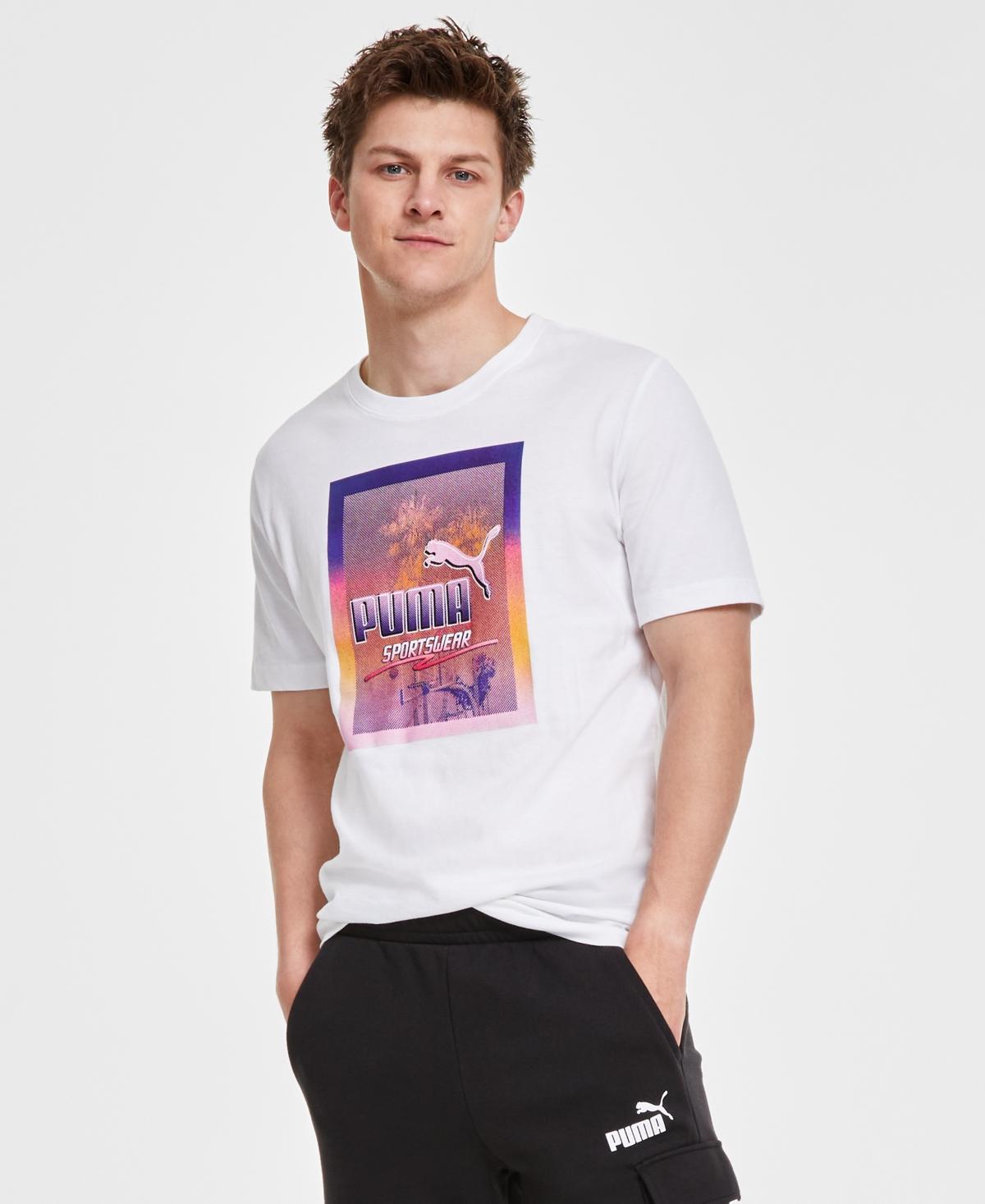 Puma Mens Summer Nights Logo Graphic T-Shirt Product Image