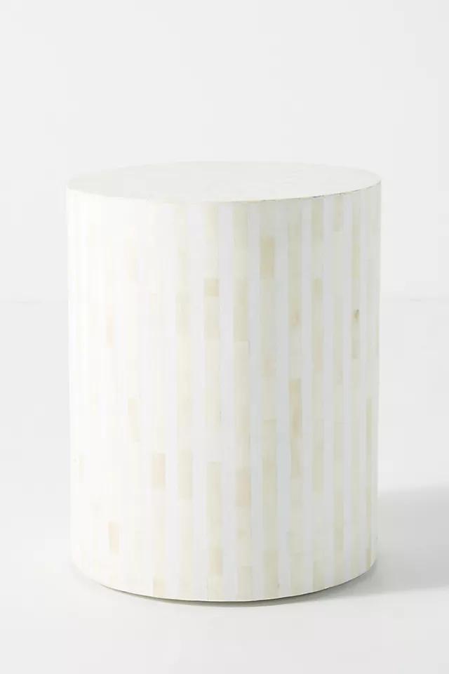 Rounded Inlay Drum Side Table Product Image