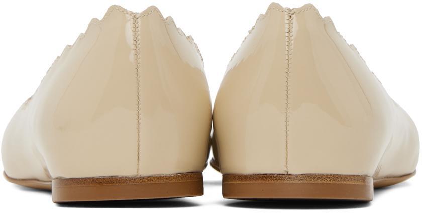 CHLOÉ Beige Lauren Ballerina Flats In 00l Pearly Grey Product Image