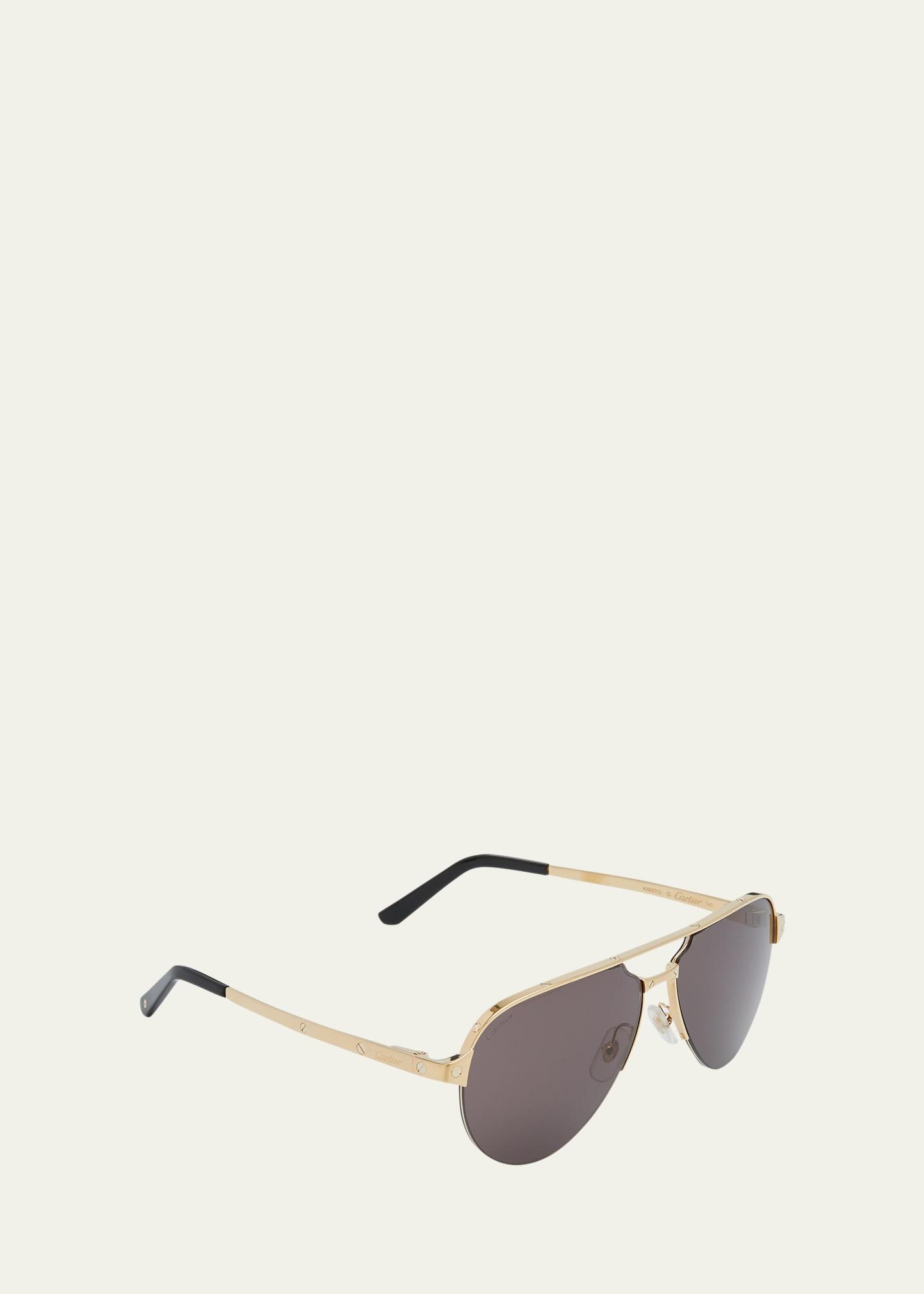 Mens Santos Evolution 60MM 24K Gold-Plated Navigator Sunglasses Product Image