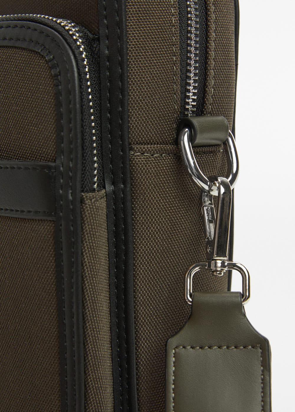 MANGO MAN - Shoulder bag with leather-effect details - One size - Men Product Image