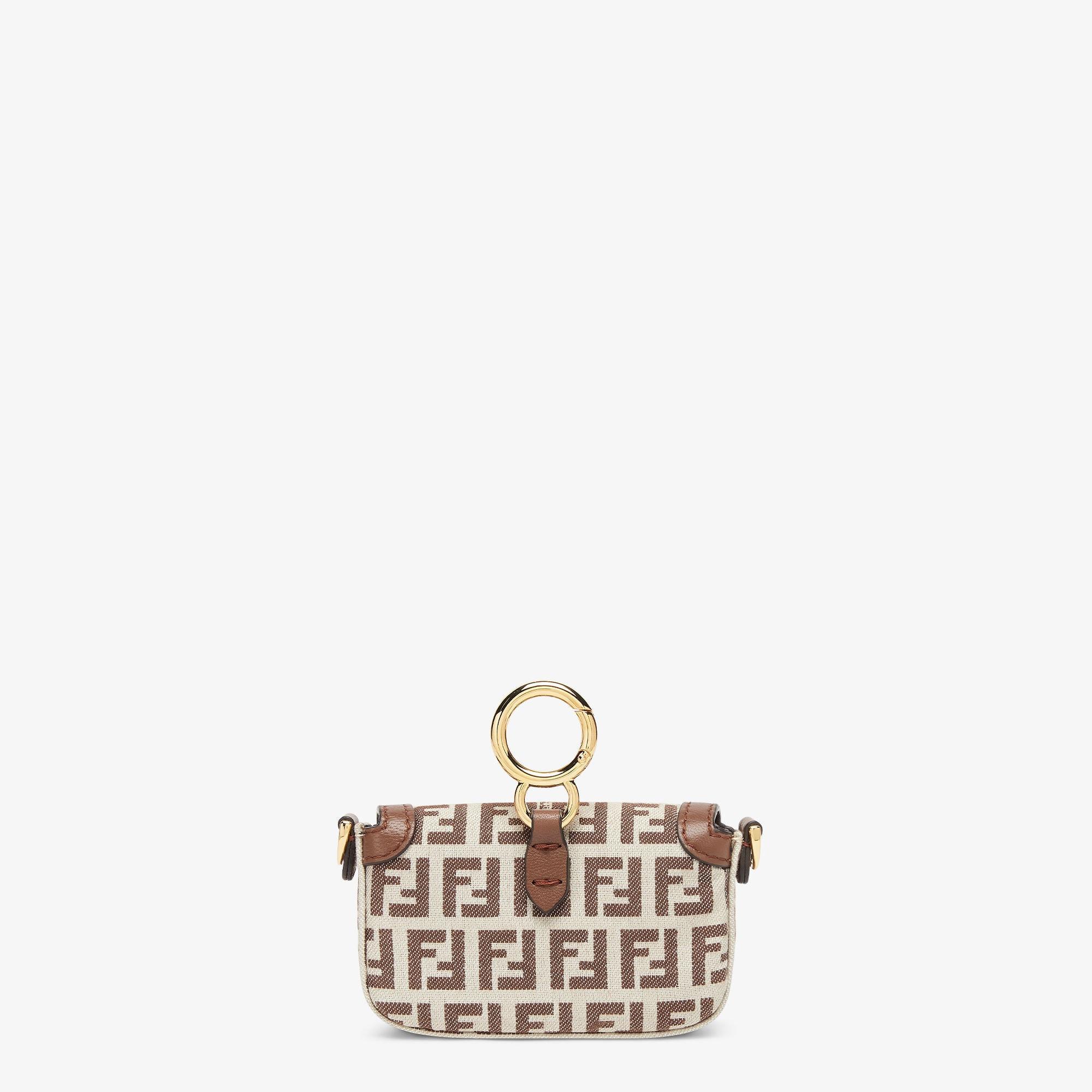 Nano Baguette CharmBrown nappa leather and fabric charm Product Image