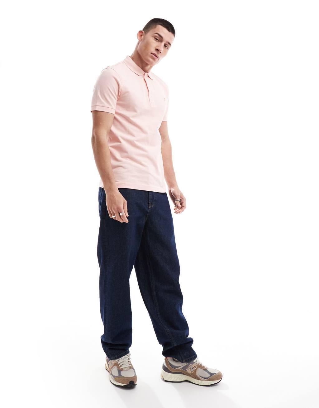 Farah short sleeve polo shirt in pink Product Image