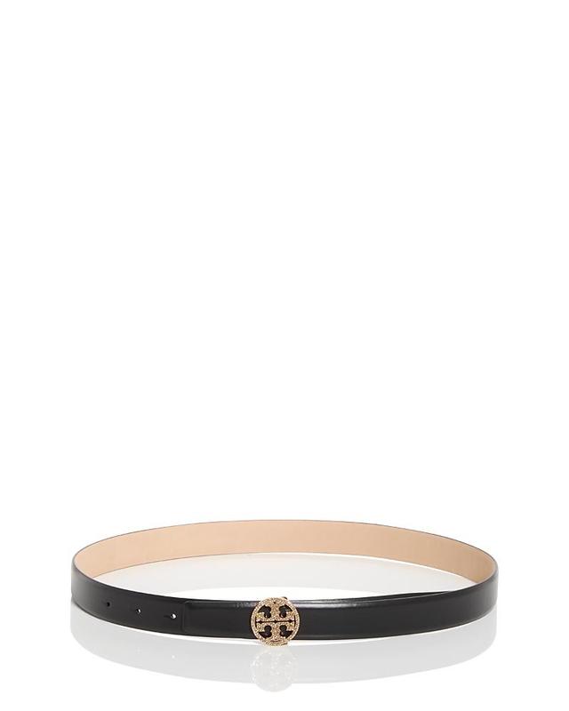 Tory Burch Womens Miller Logo Embellished Leather Belt Product Image