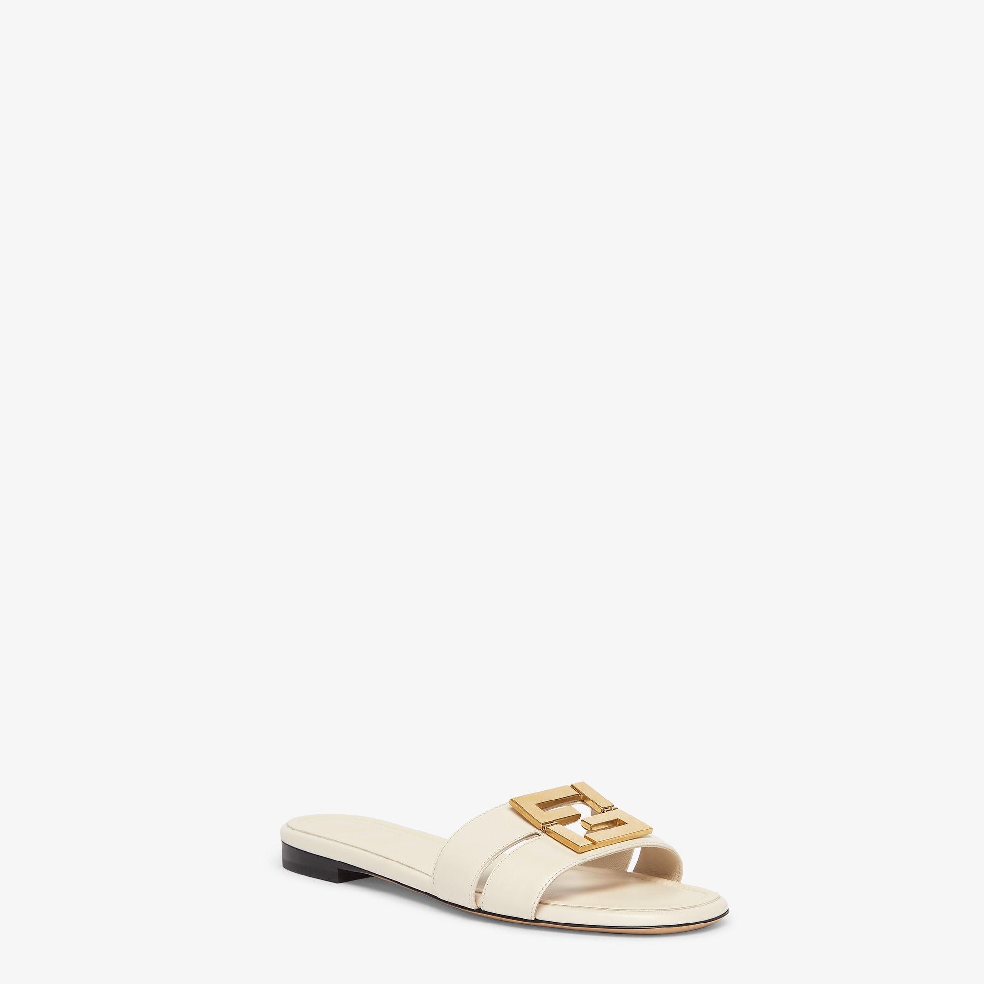 Fendi FFoldWhite leather sandals Product Image