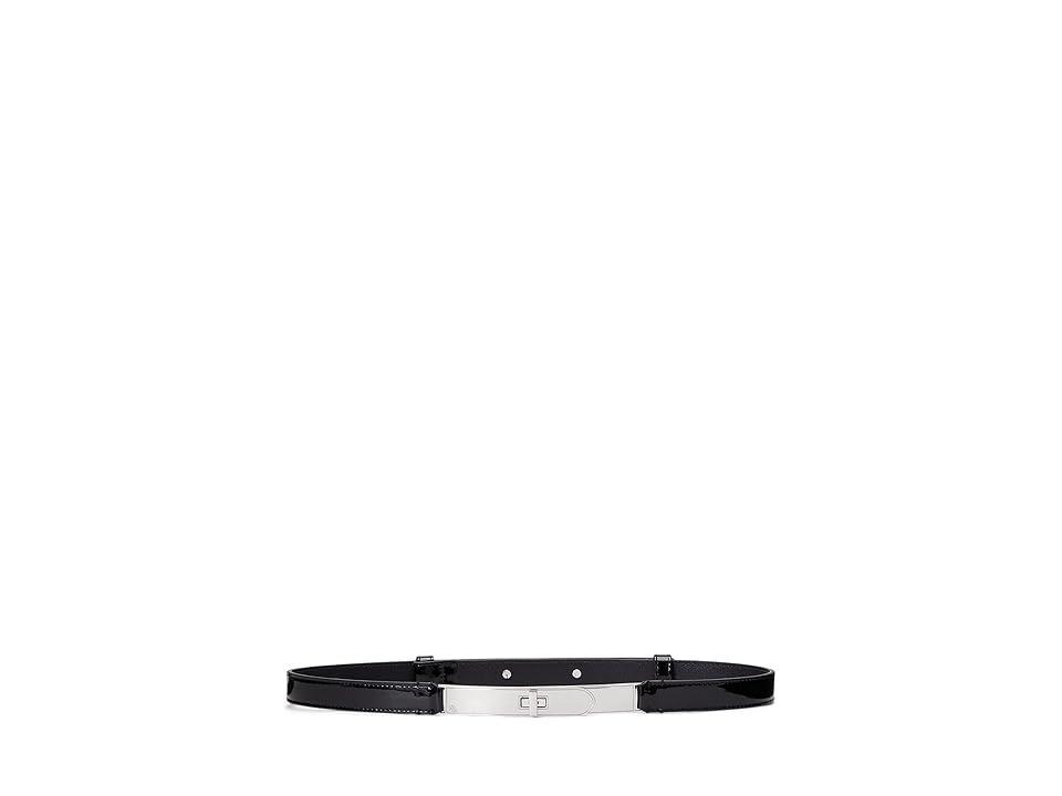 Lauren Ralph Lauren Patent Leather Turnlock Belt Skinny Women's Belts Product Image