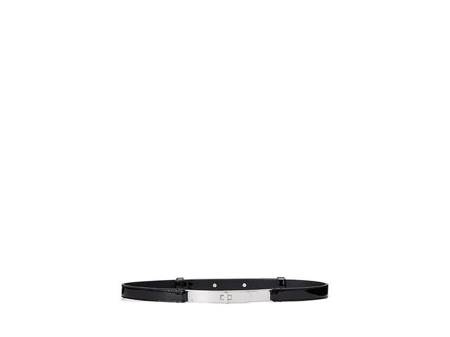 LAUREN Ralph Lauren Patent Leather Turnlock Belt Skinny (Black) Women's Belts Product Image