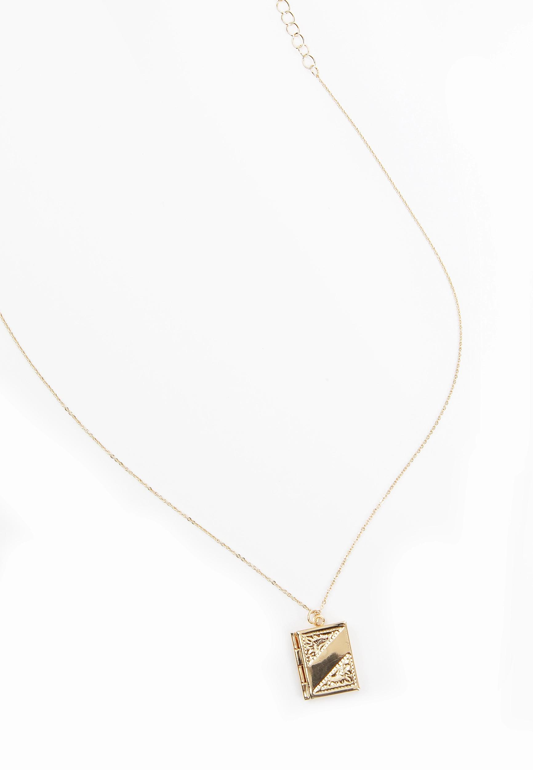 Gold Rectangular Locket Necklace Product Image