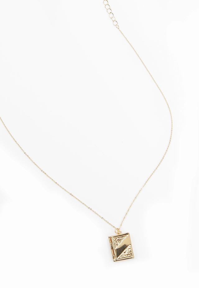 Gold Rectangular Locket Necklace Product Image