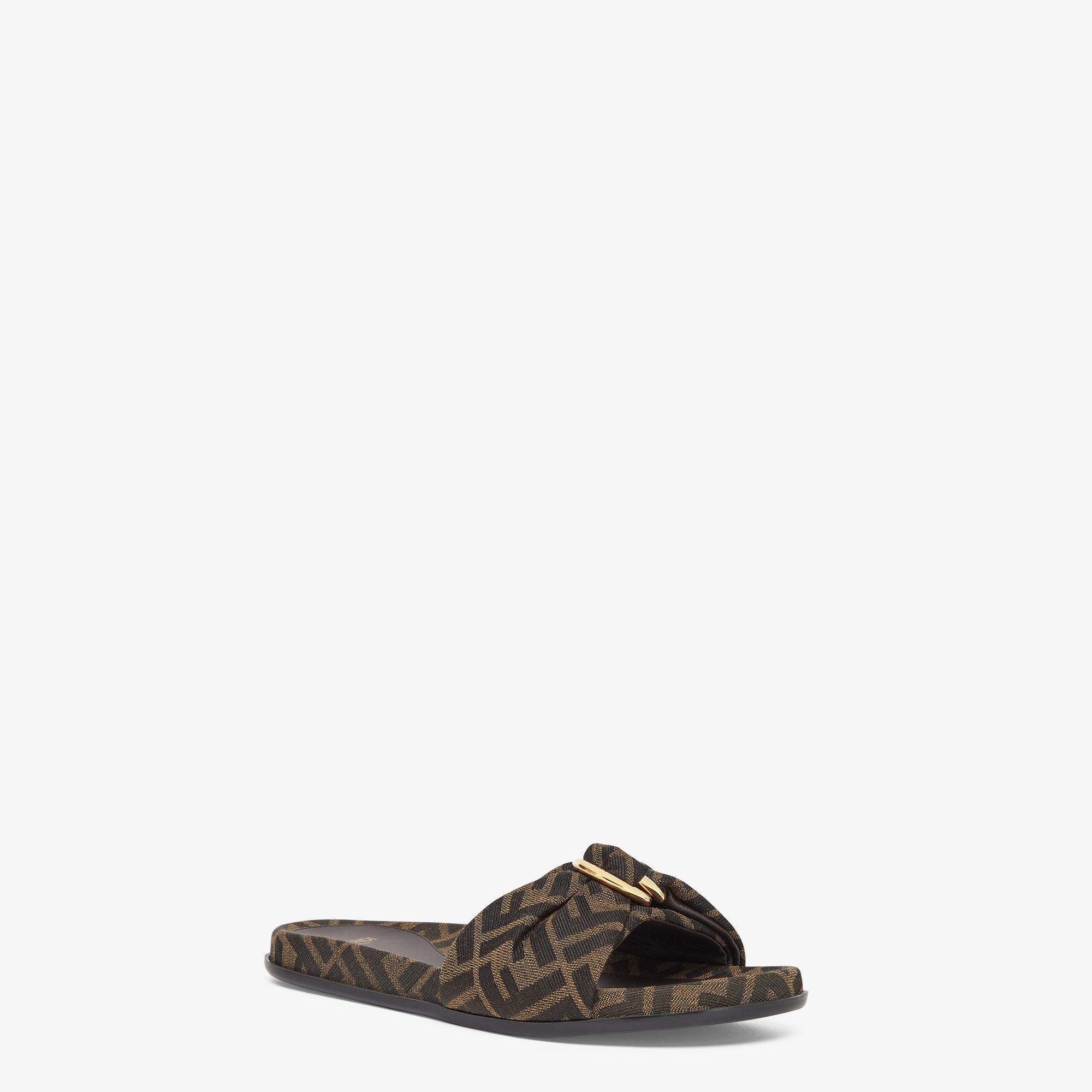 Fendi FeelBrown FF jacquard slides Product Image