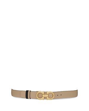 FERRAGAMO Double Gancio Reversible Leather Belt Product Image