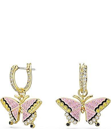 Swarovski Idyllia Crystal Butterfly Dangle Hoop Earrings Product Image