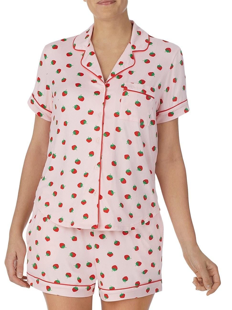 Womens Printed Shirt & Boxer Pajamas Product Image