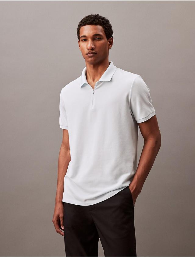 Calvin Klein Men's Tech Zip Polo Shirt - Grey - XXL Product Image