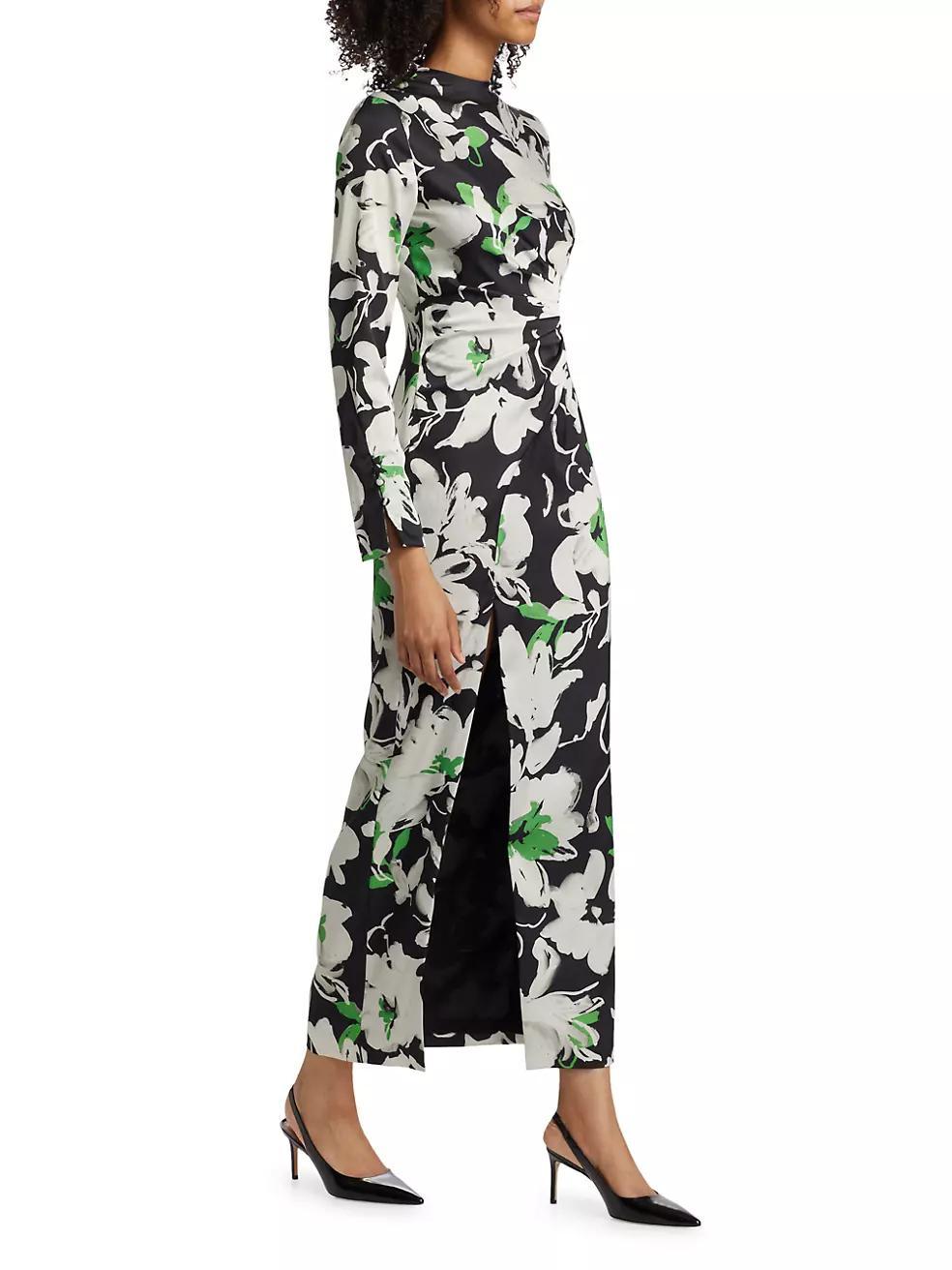 Floral Crêpe Sheath Midi-Dress Product Image