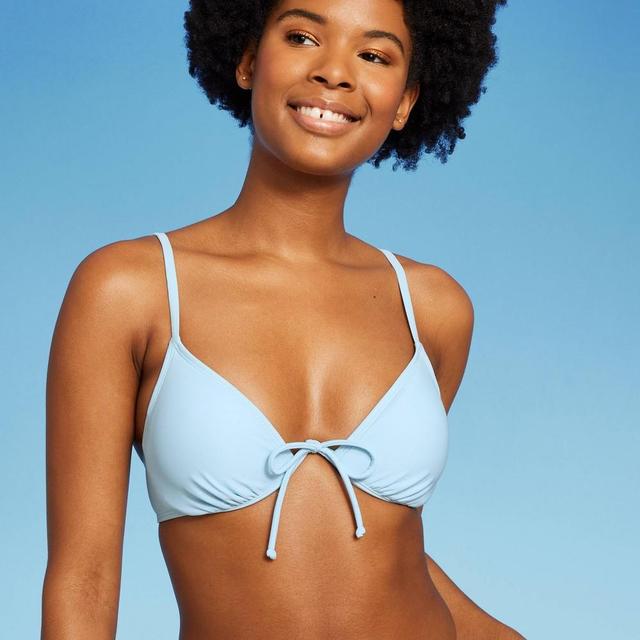 Womens Tie Detail Underwire Bikini Top - Wild Fable Blue XXS Product Image