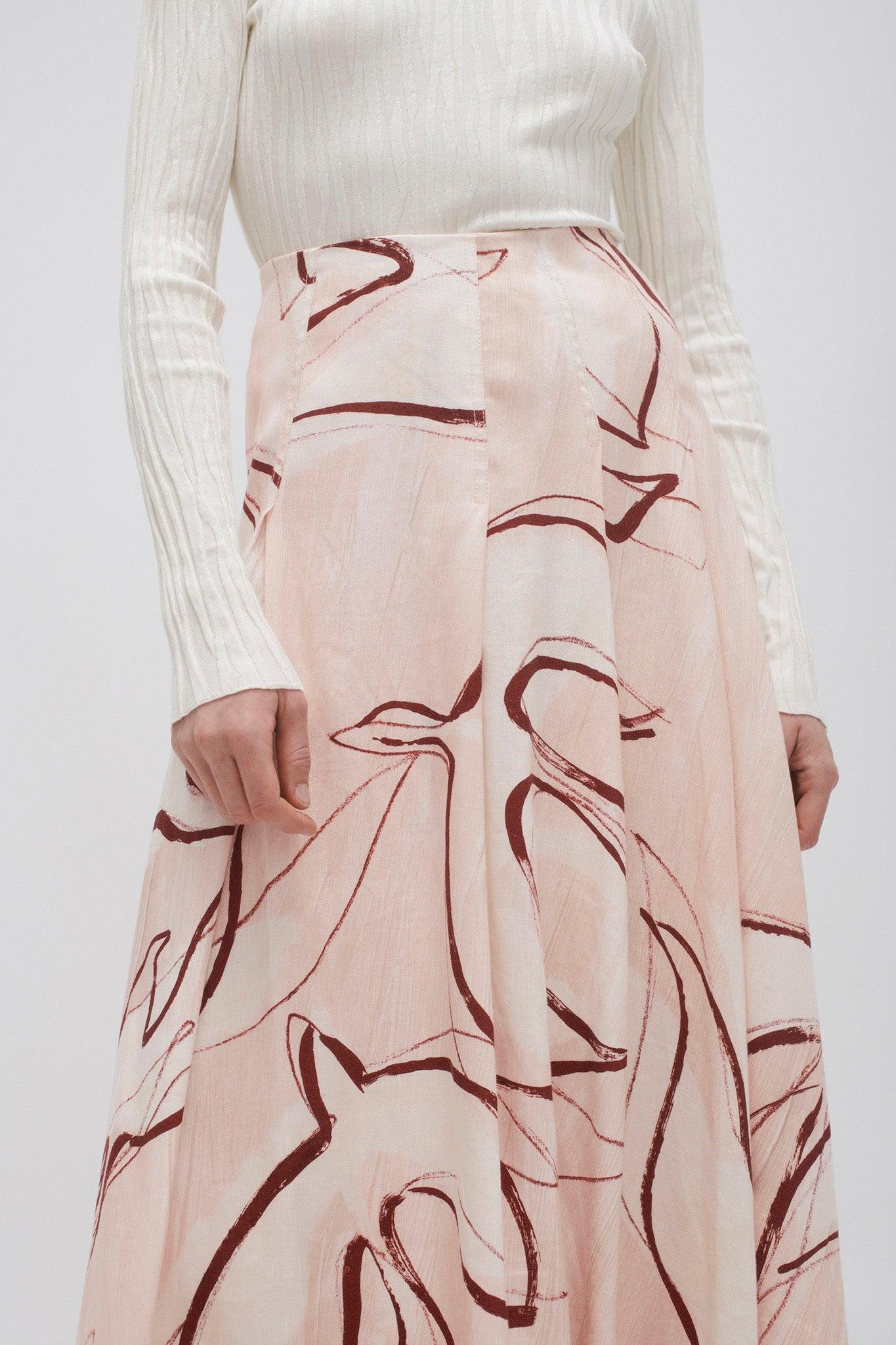 Jeanne Dipped Midi Skirt Product Image