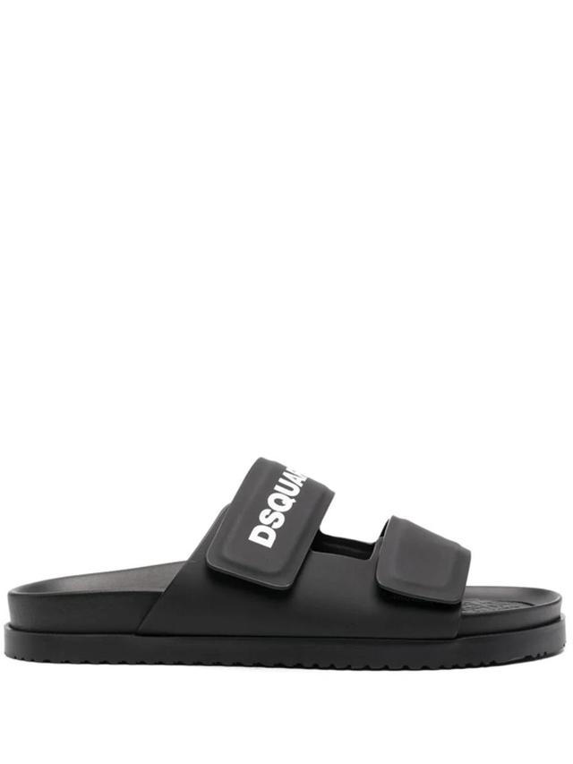 DSQUARED2 Logo Touch-strap Slides In Black Product Image